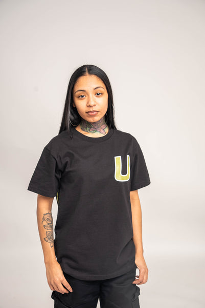 Classic Fit Fern U Puff Tee Black